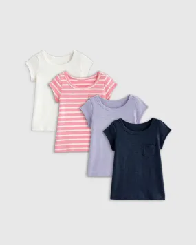 100% Organic Cotton Slub Tee 4-Pack