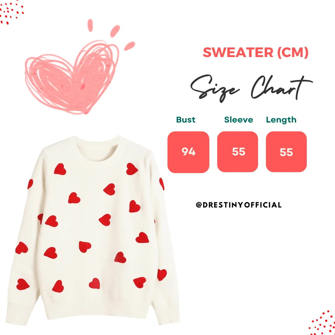 3-D Heart Sweaters For Women