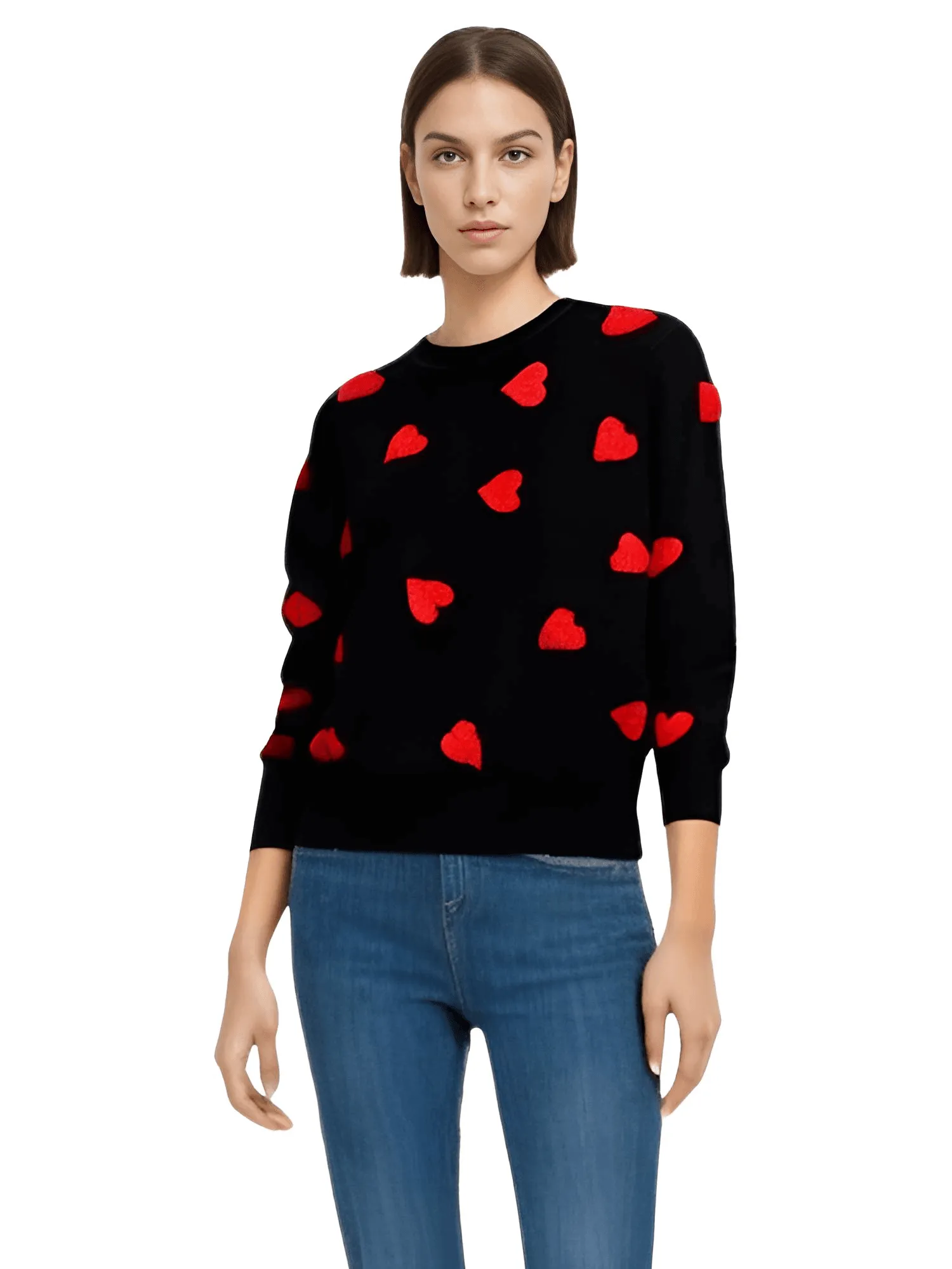 3-D Heart Sweaters For Women