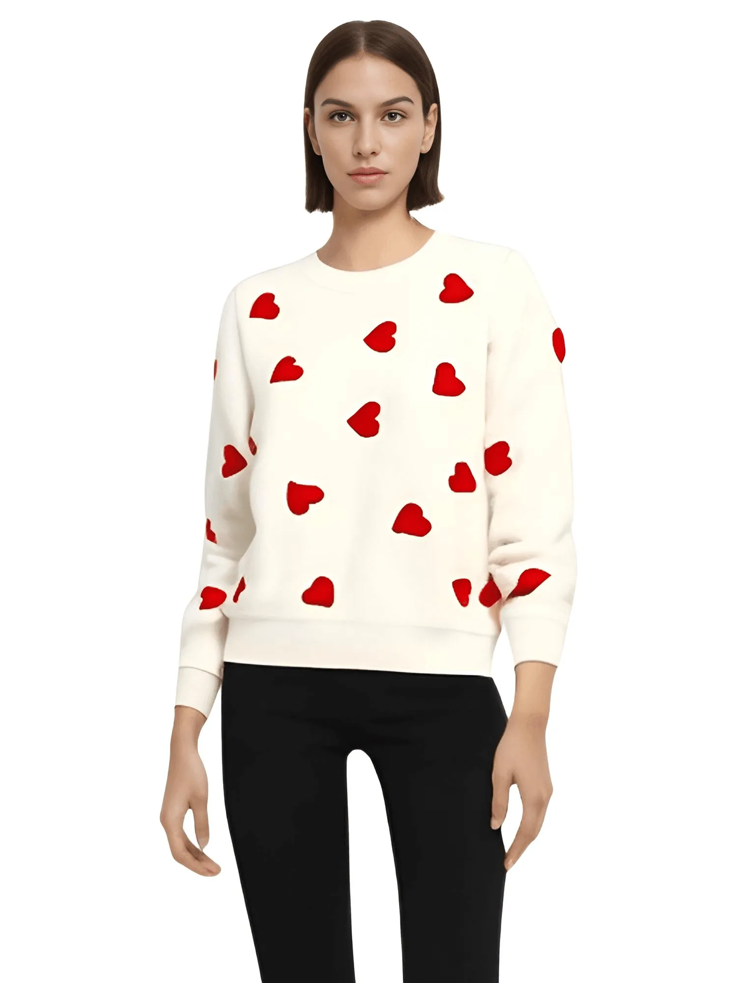 3-D Heart Sweaters For Women