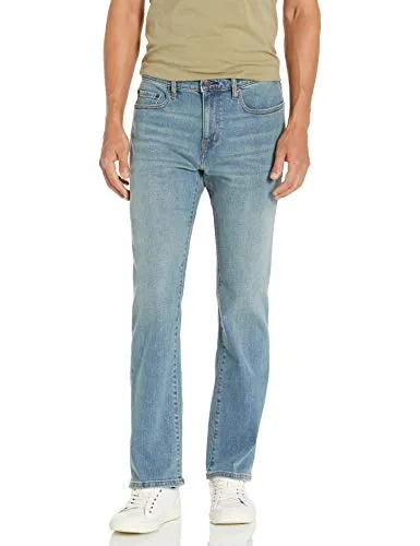 Amazon Essentials Men's Straight-Fit Stretch Bootcut Jean, Light Vintage, 36W x 30L