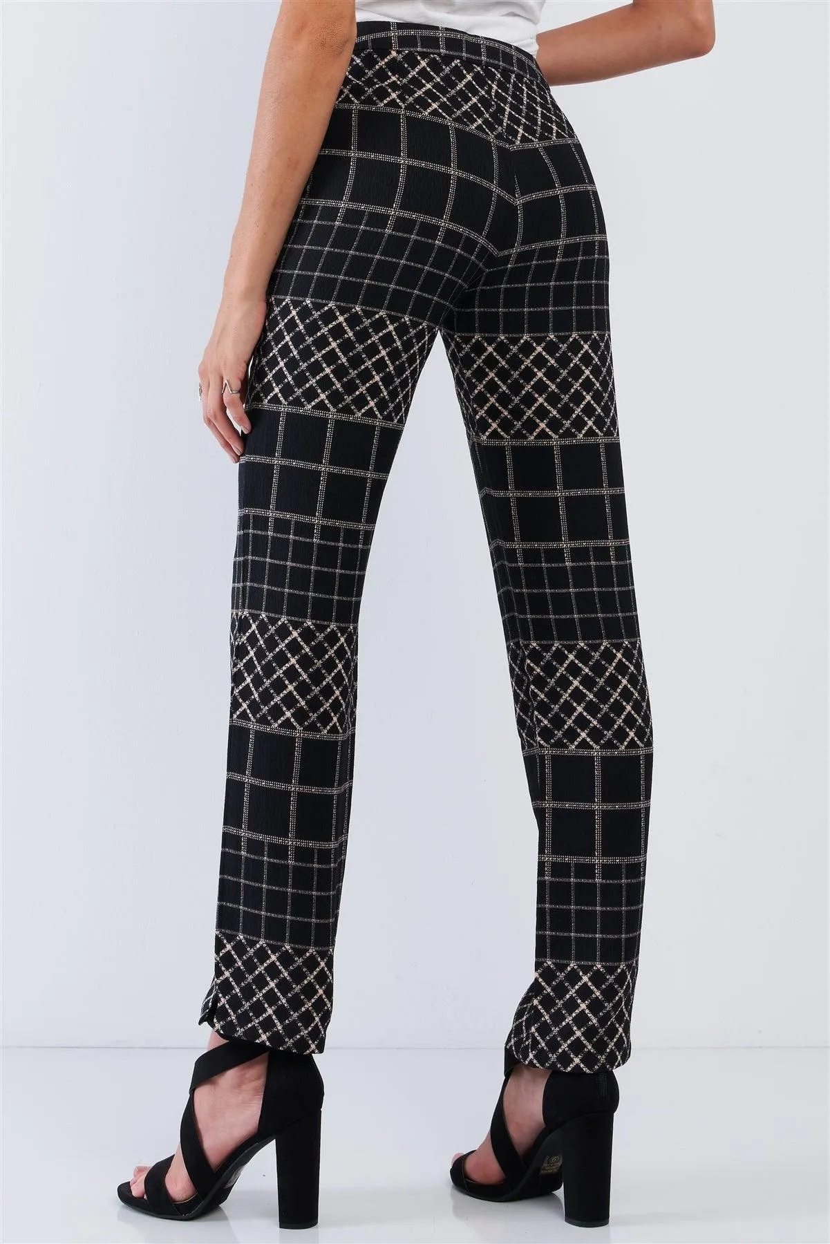 Black Tan Printed Relaxed Fit Slack Pant /1-2-2-1