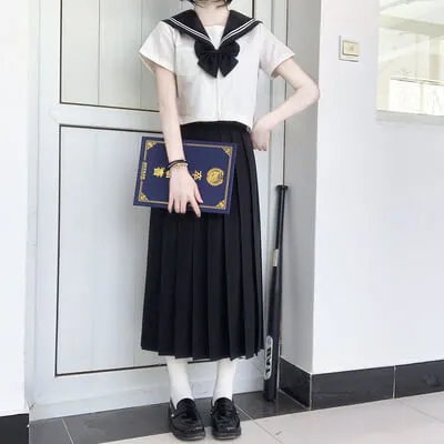 Black White JK bad sailor girl uniform set