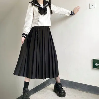 Black White JK bad sailor girl uniform set