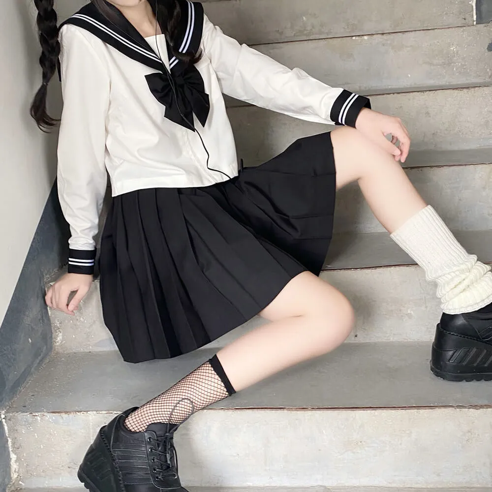 Black White JK bad sailor girl uniform set