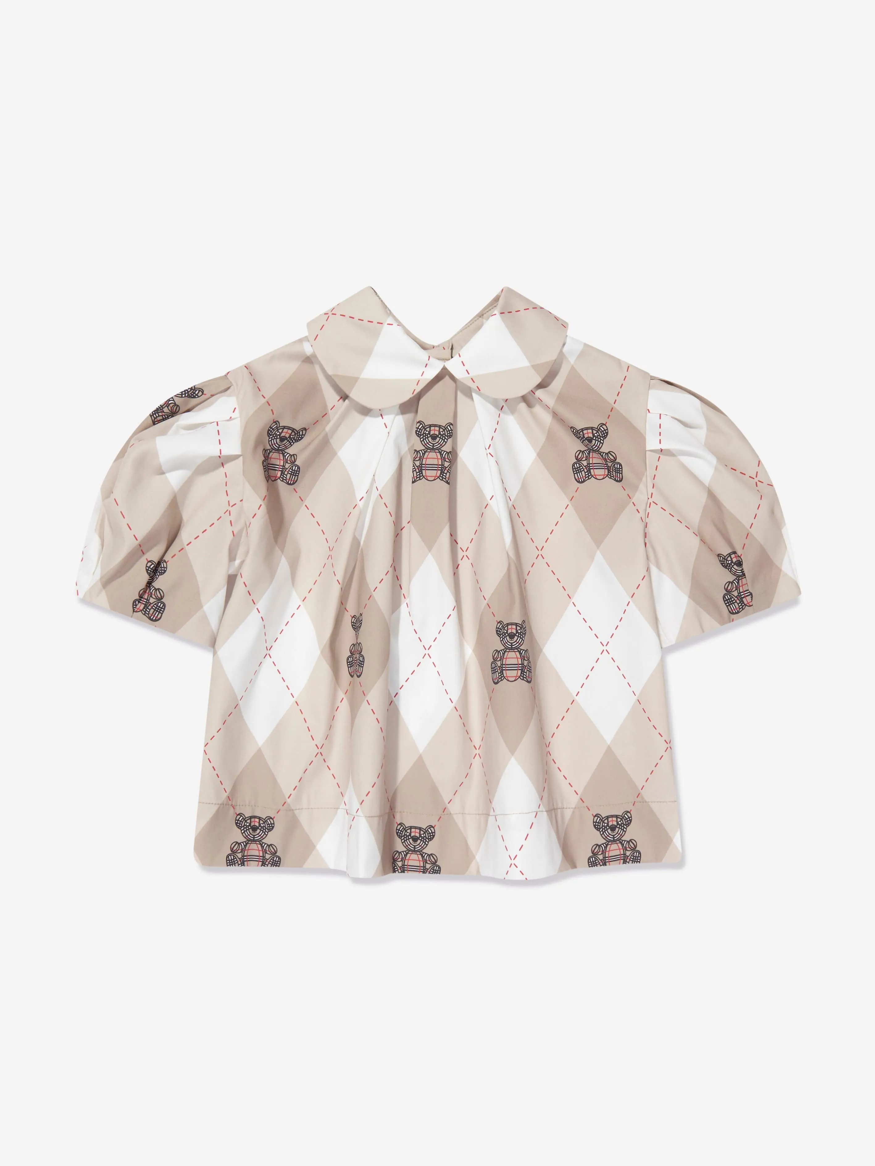 Burberry Girls Ada Argyle Blouse in Soft Fawn