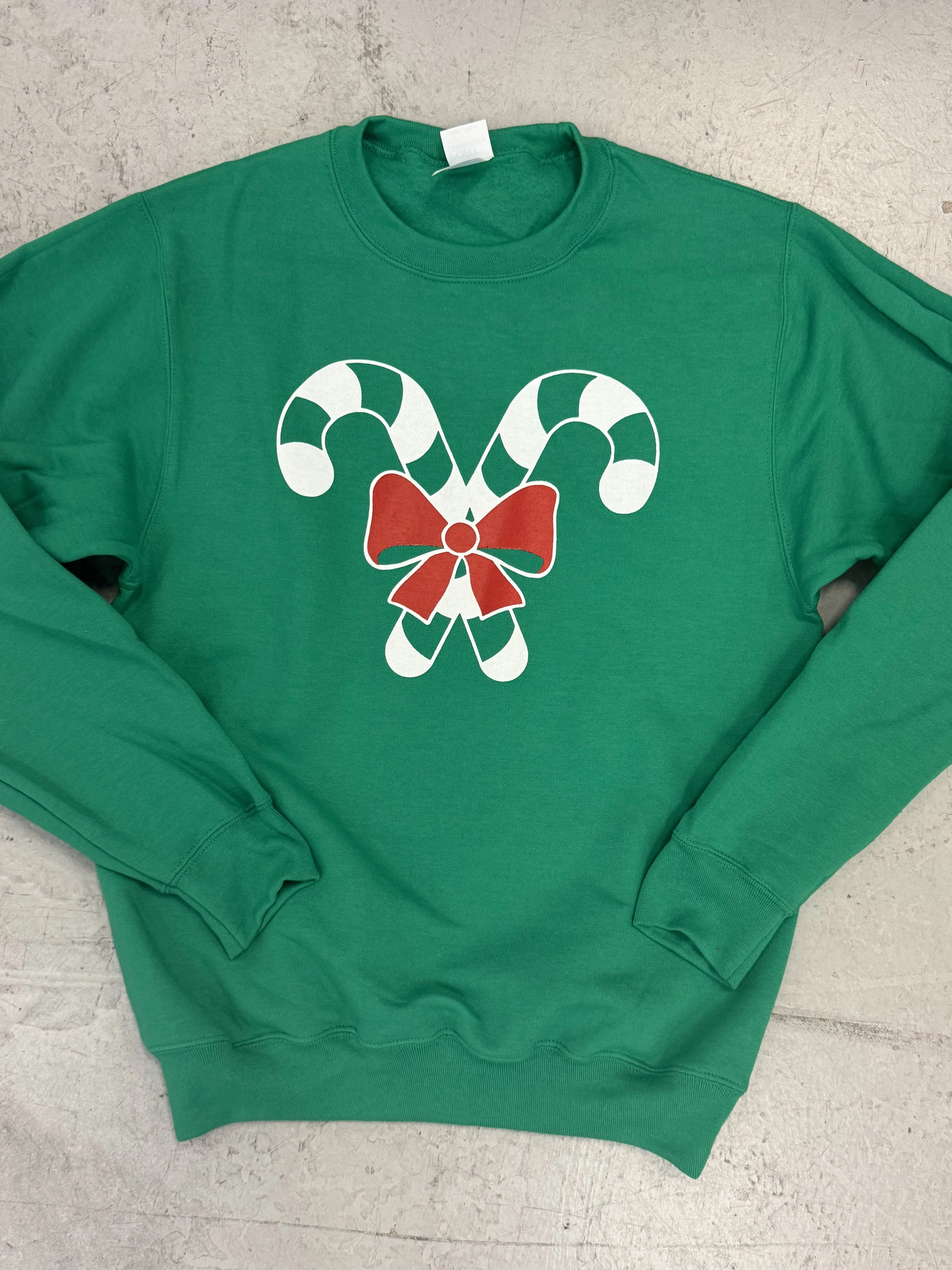 Candy Cane Bow Sweatshirt