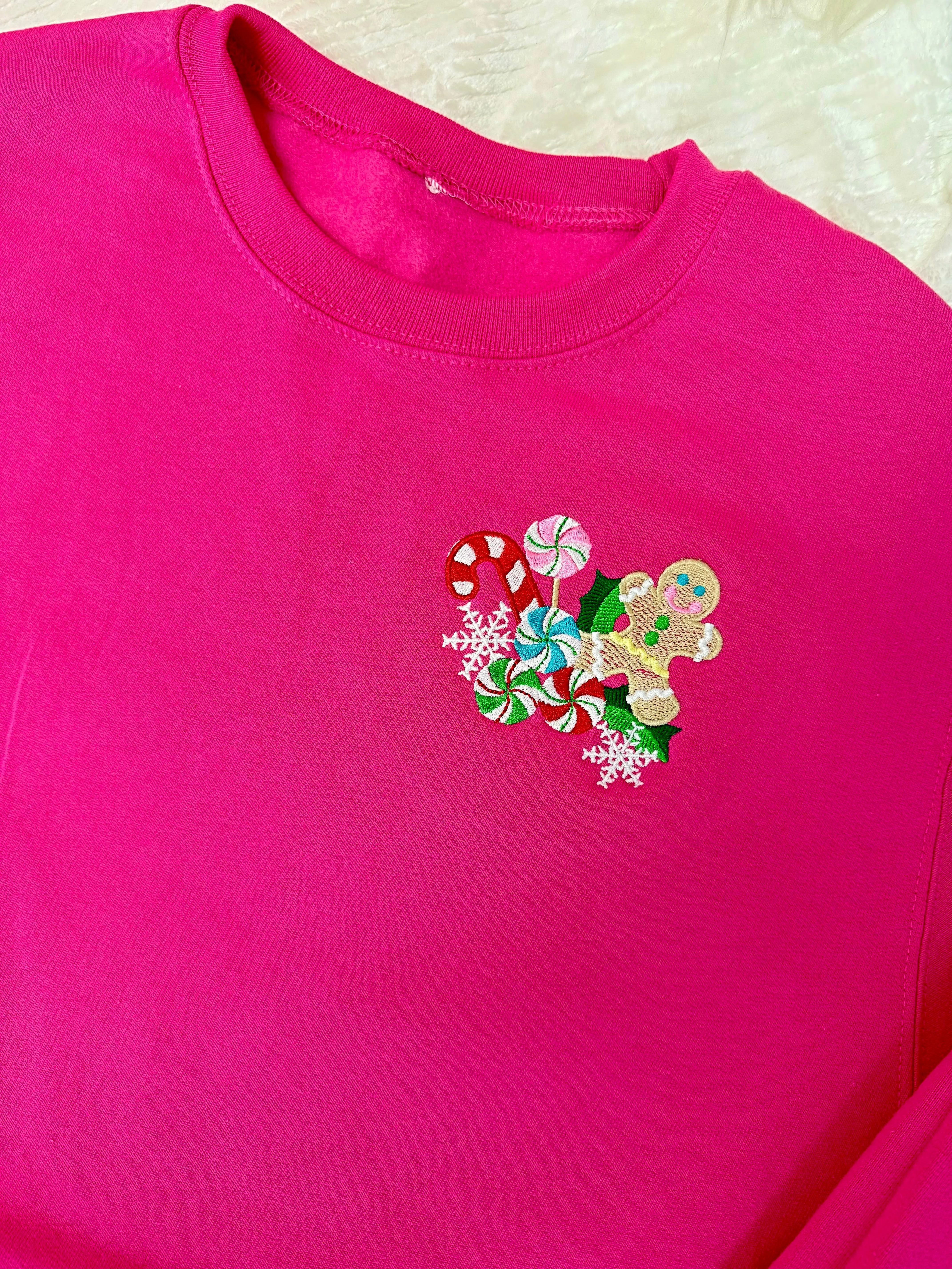 Candy Gingerbread Embroidered Sweatshirt