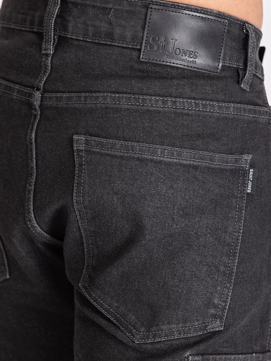 CARGO DENIMS-DARK GREY