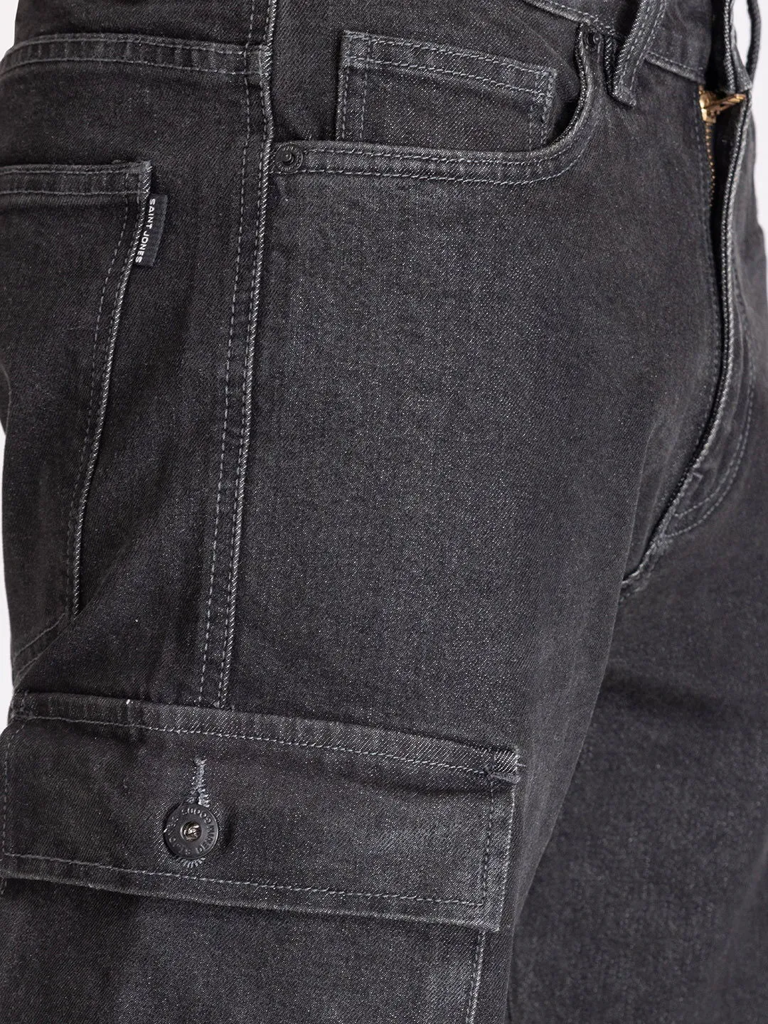 CARGO DENIMS-DARK GREY