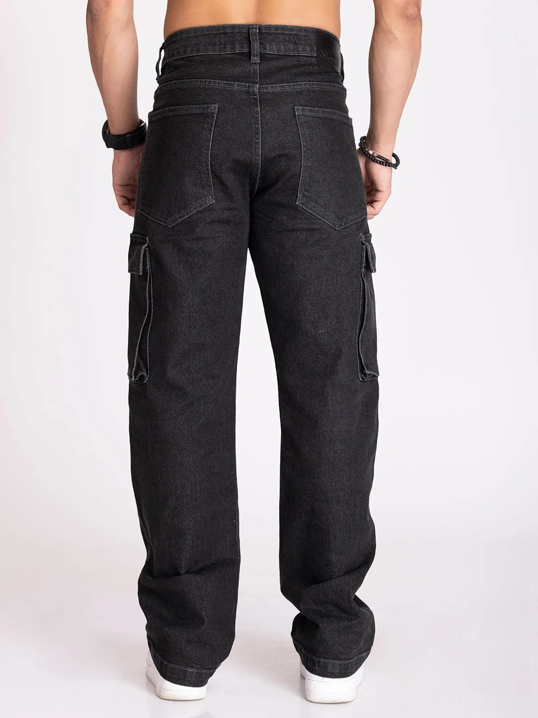 CARGO DENIMS-DARK GREY