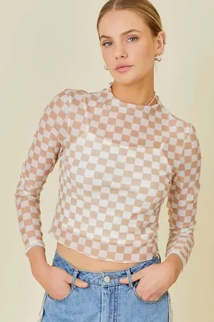 Checkered Mesh Top