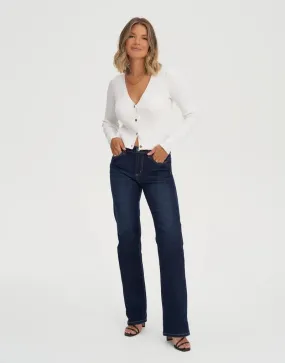 Chloe Straight by Yoga Jeans in Dk Indie