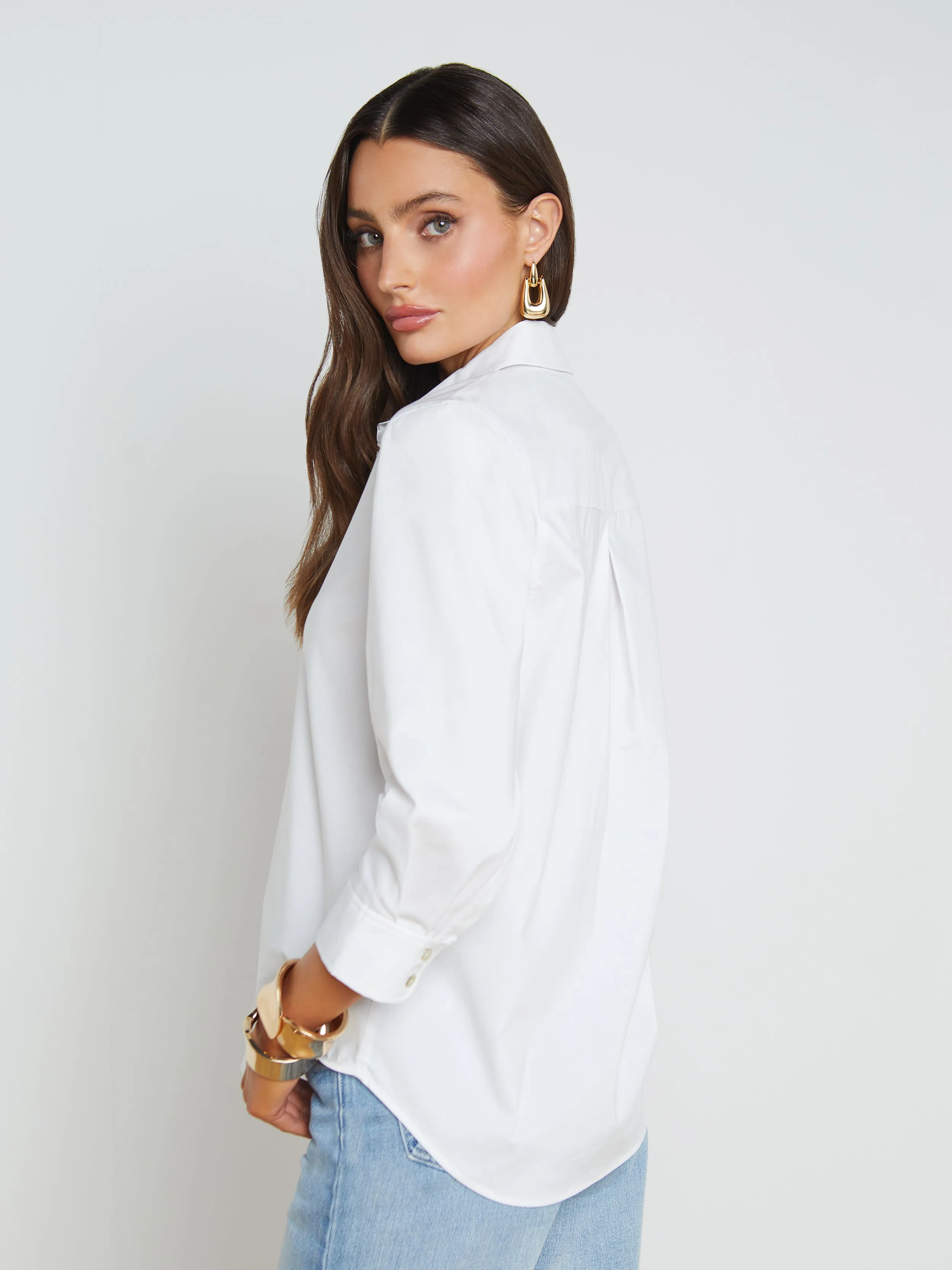 Daniella Cotton-Blend Blouse