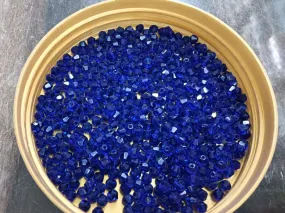 Dark Blue Bicone Crystal Glass Beads (Wholesale)