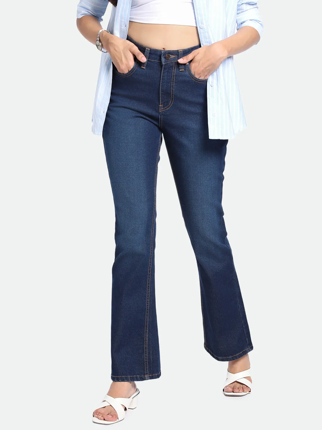 DL Woman Bootcut High-Rise Light Fade Stretchable Jeans