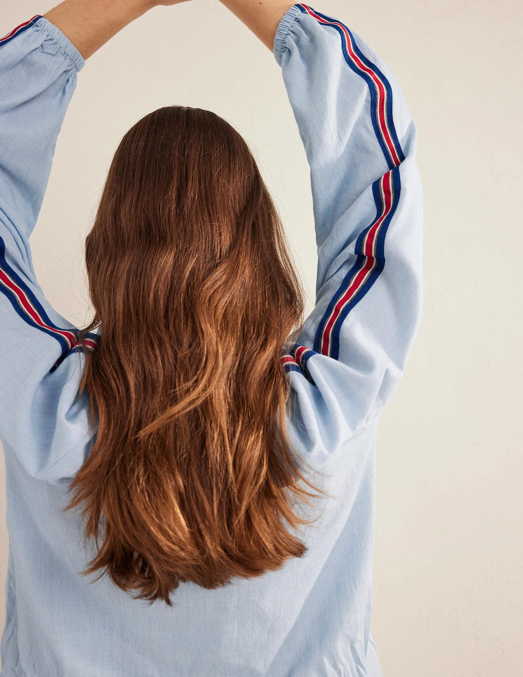 Everyday Cotton Popover Shirt-Blue Stripe