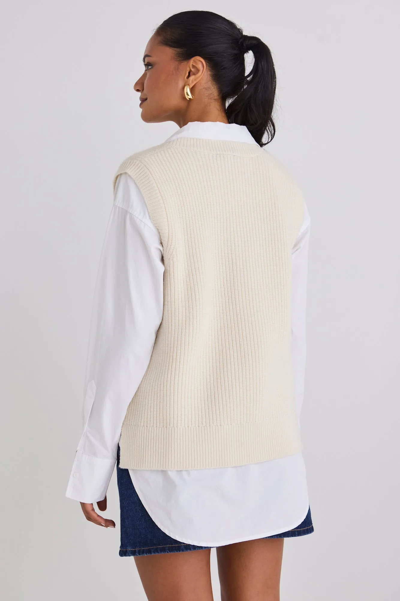 Everyday Ivory Knit Vest