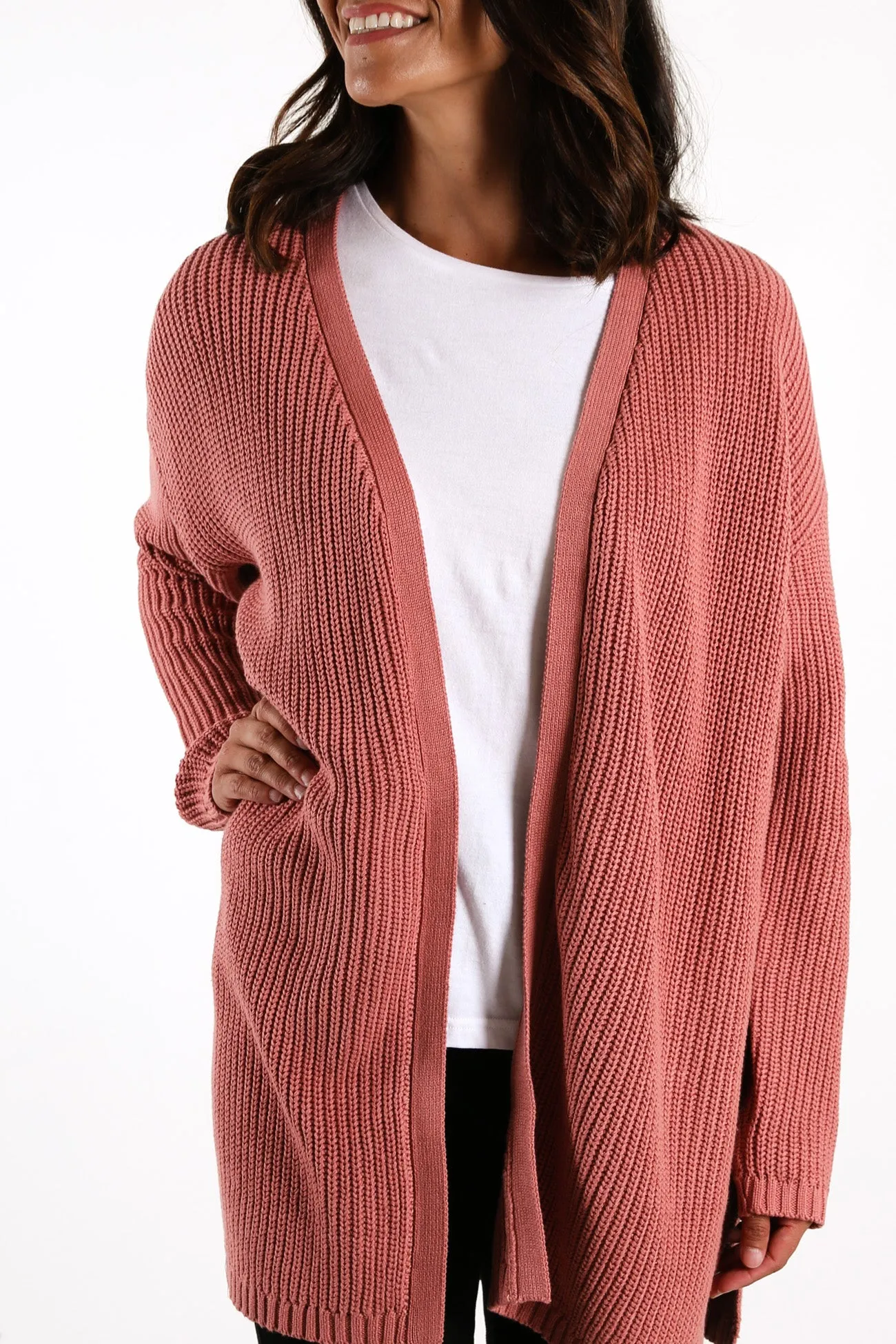 Everyday Knit Cardi Plum