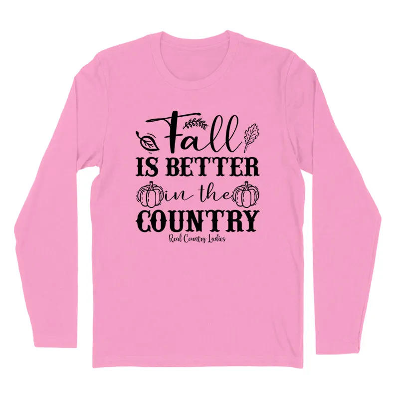 Fall Is Better In The Country Black Print Hoodies & Long Sleeves