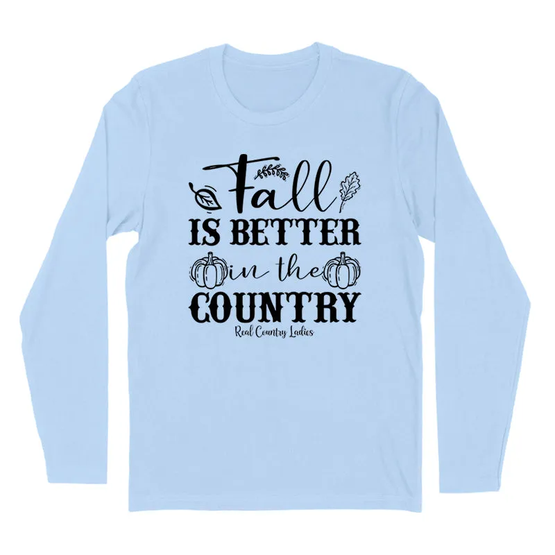 Fall Is Better In The Country Black Print Hoodies & Long Sleeves