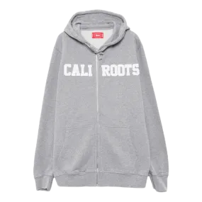 Felt Logo Zip Hoodie Gray