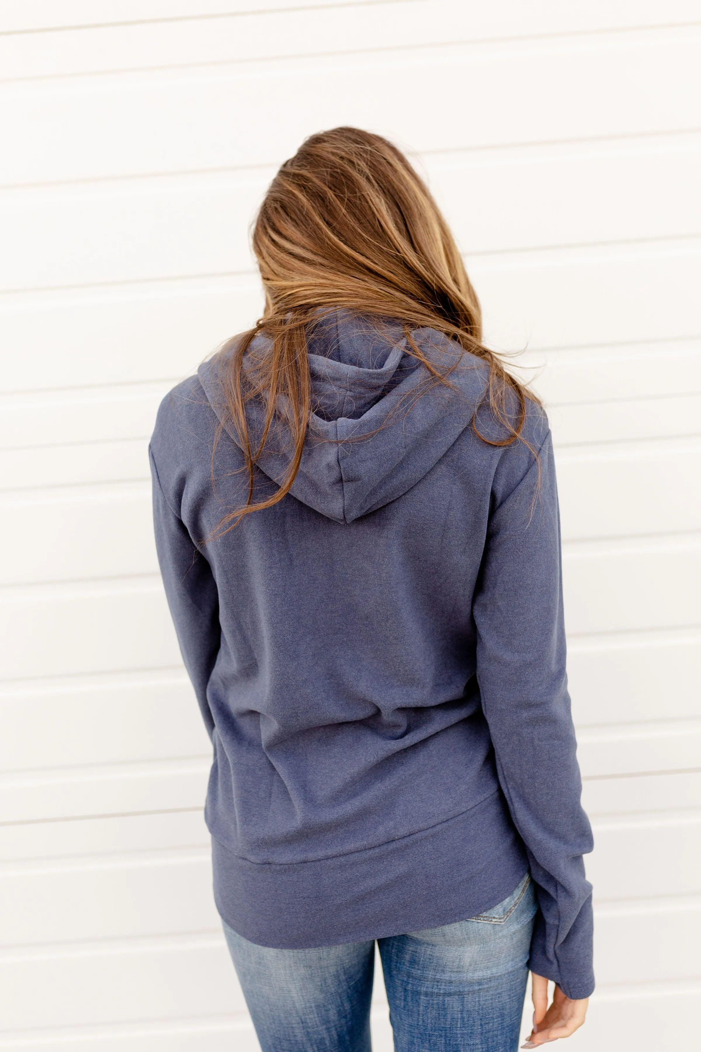 FINAL SALE -  Ampersand Avenue Navy Performance Fleece Half Zip Hoodie Sweatshirt