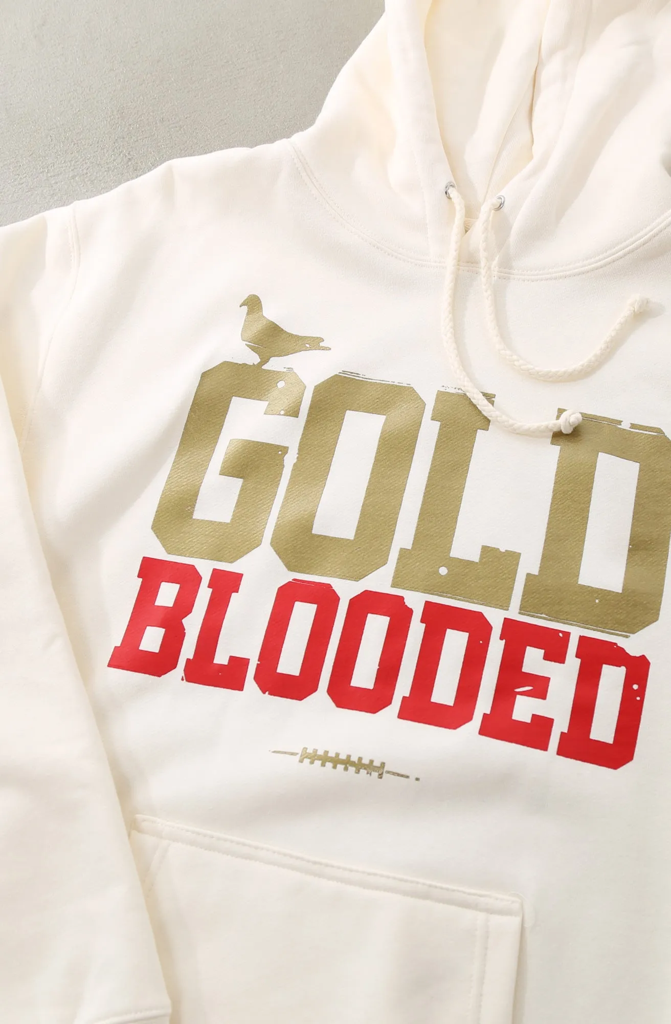 Gold Blooded (Men's Bone/Red Hoody)