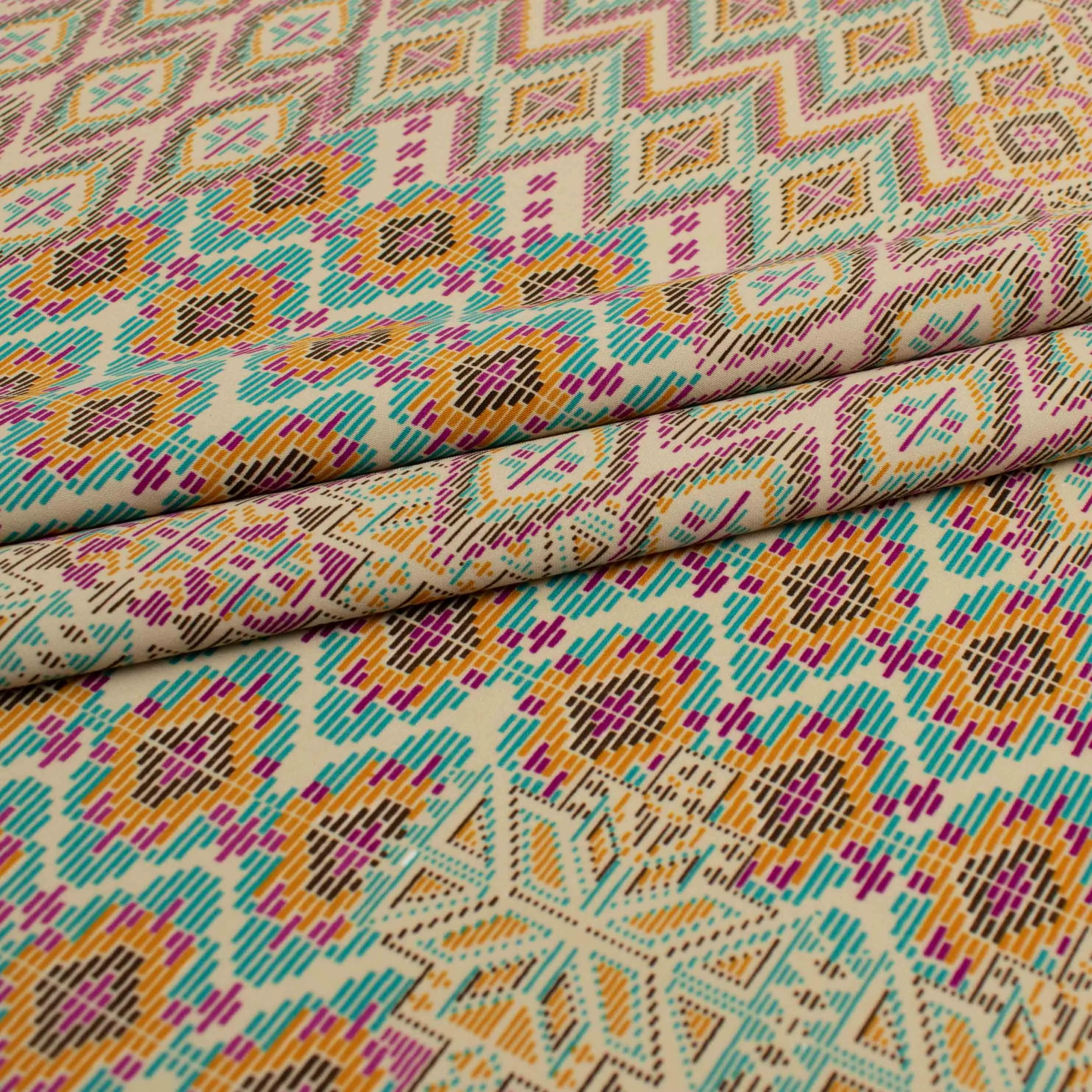 Ice Wash Prints Boho Geometric Beige