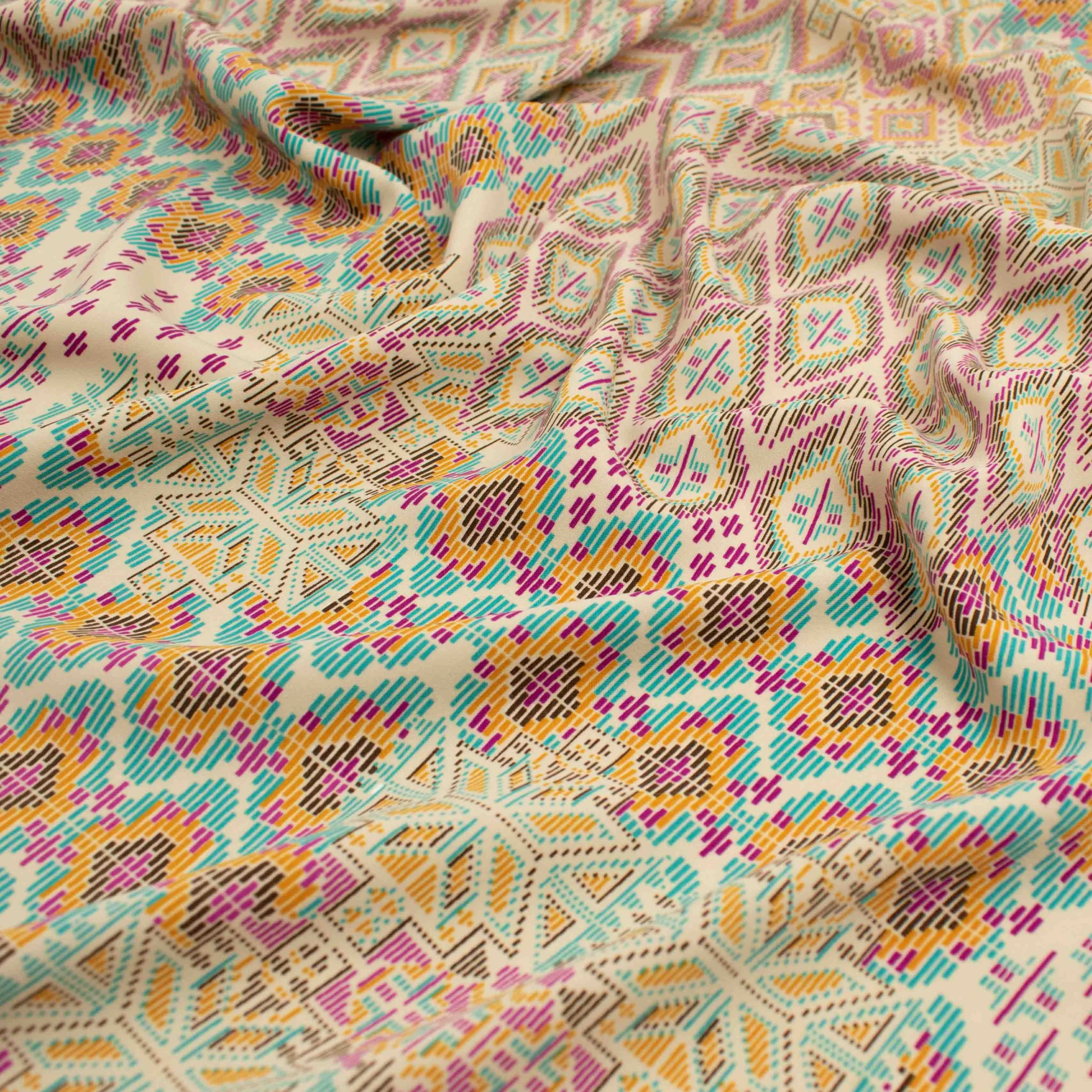 Ice Wash Prints Boho Geometric Beige