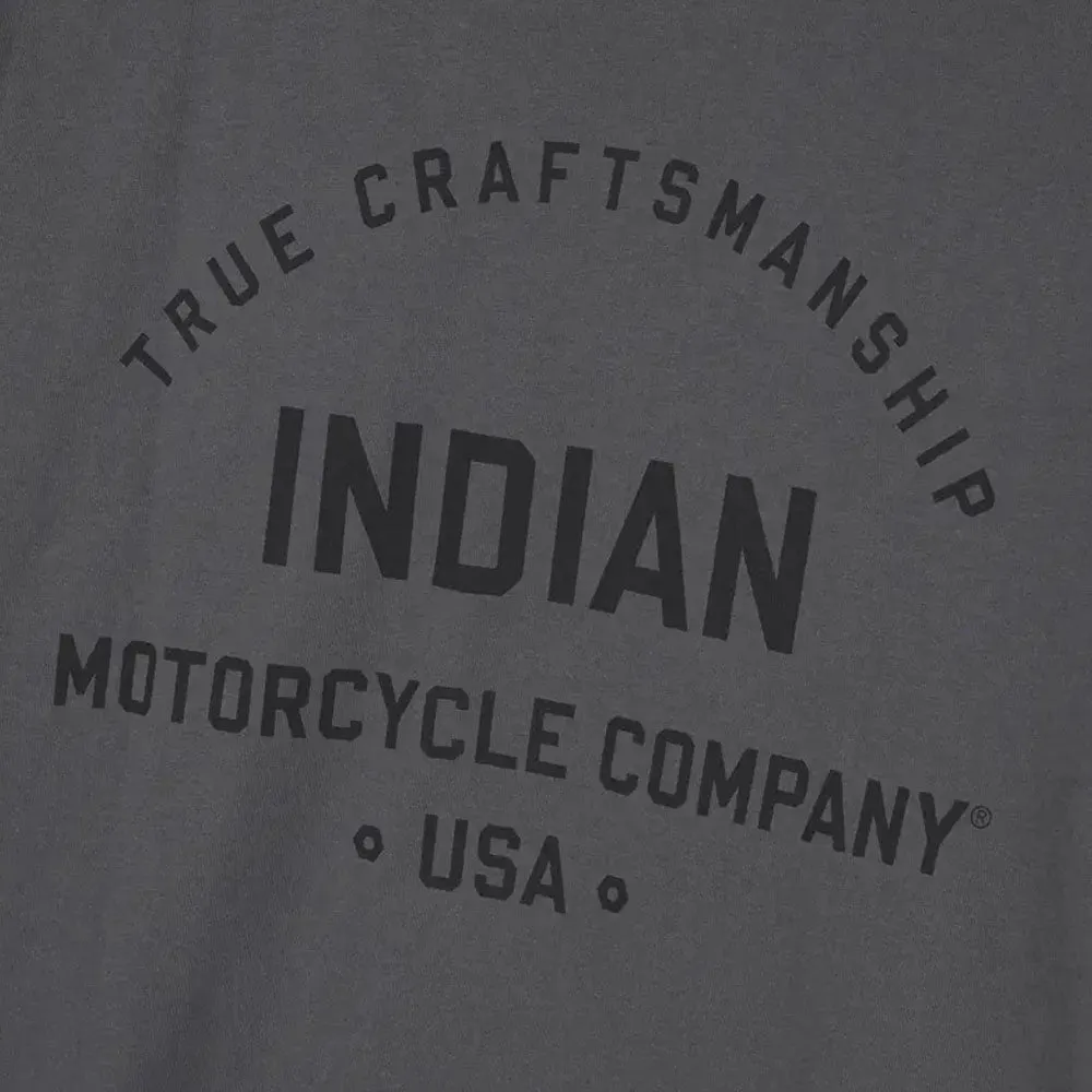 Indian Motorcycle  Mens True Craftsmanship USA T-Shirt Tee Lightweight Comfy Grey