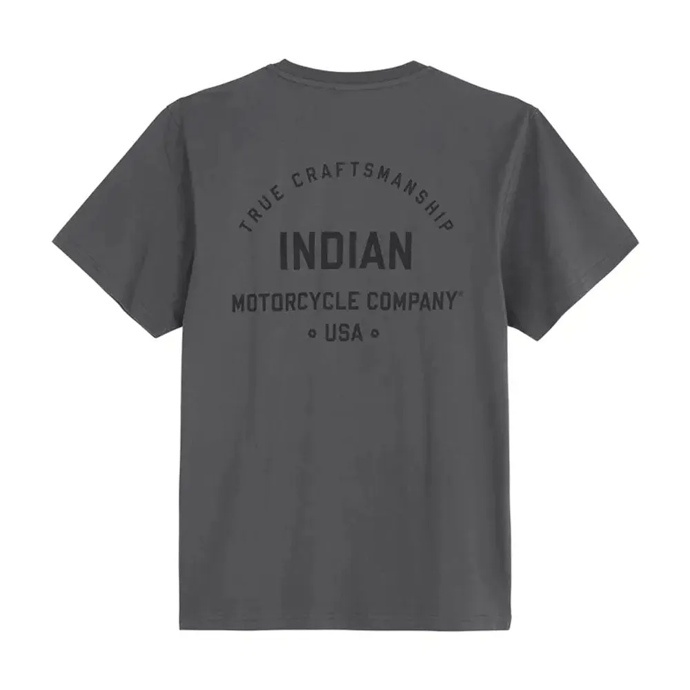 Indian Motorcycle  Mens True Craftsmanship USA T-Shirt Tee Lightweight Comfy Grey