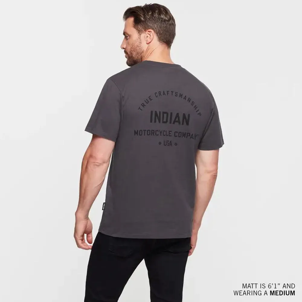 Indian Motorcycle  Mens True Craftsmanship USA T-Shirt Tee Lightweight Comfy Grey