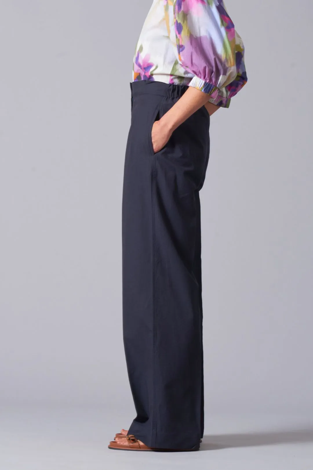 Ink Twill Pleat Front Pant