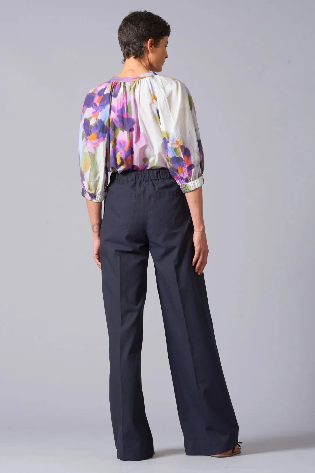 Ink Twill Pleat Front Pant