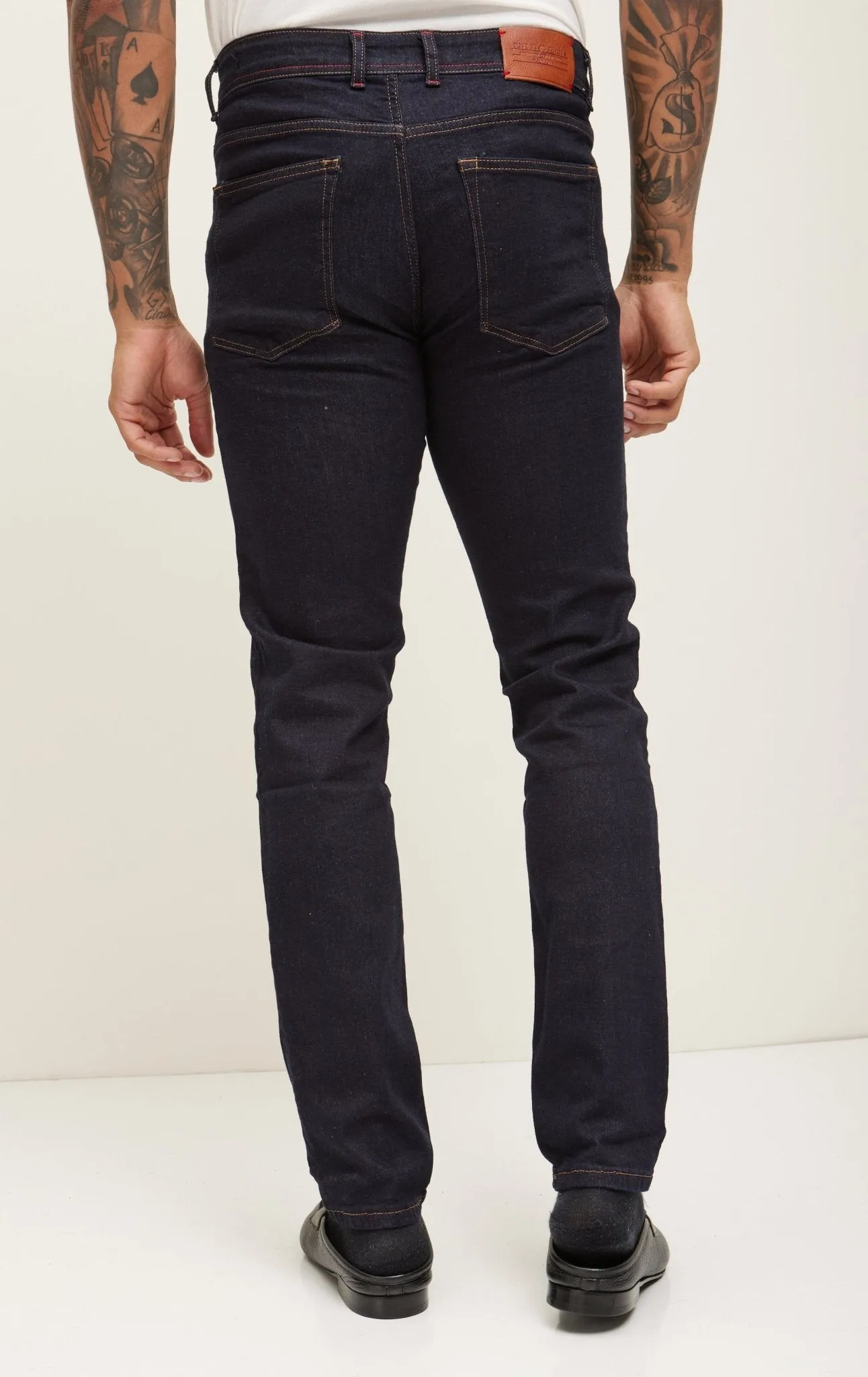 Inseam Stitch Everyday Wear Jeans - Dark Blue