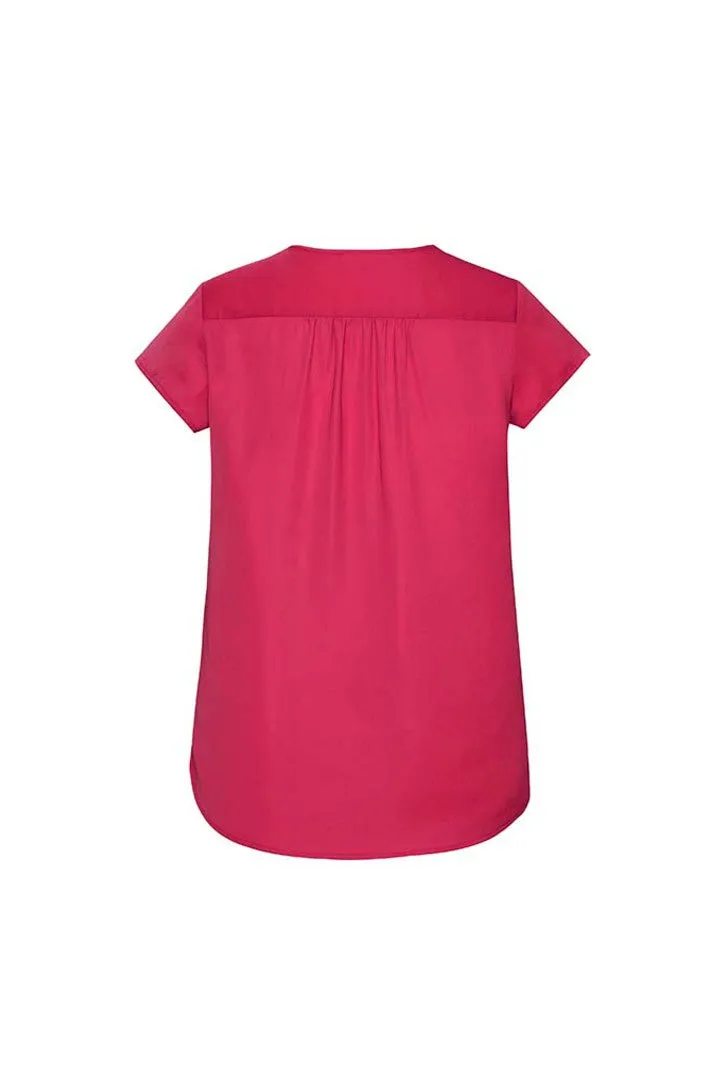 Kayla Womens V-neck Pleat Blouse (BZ-RB967LS)