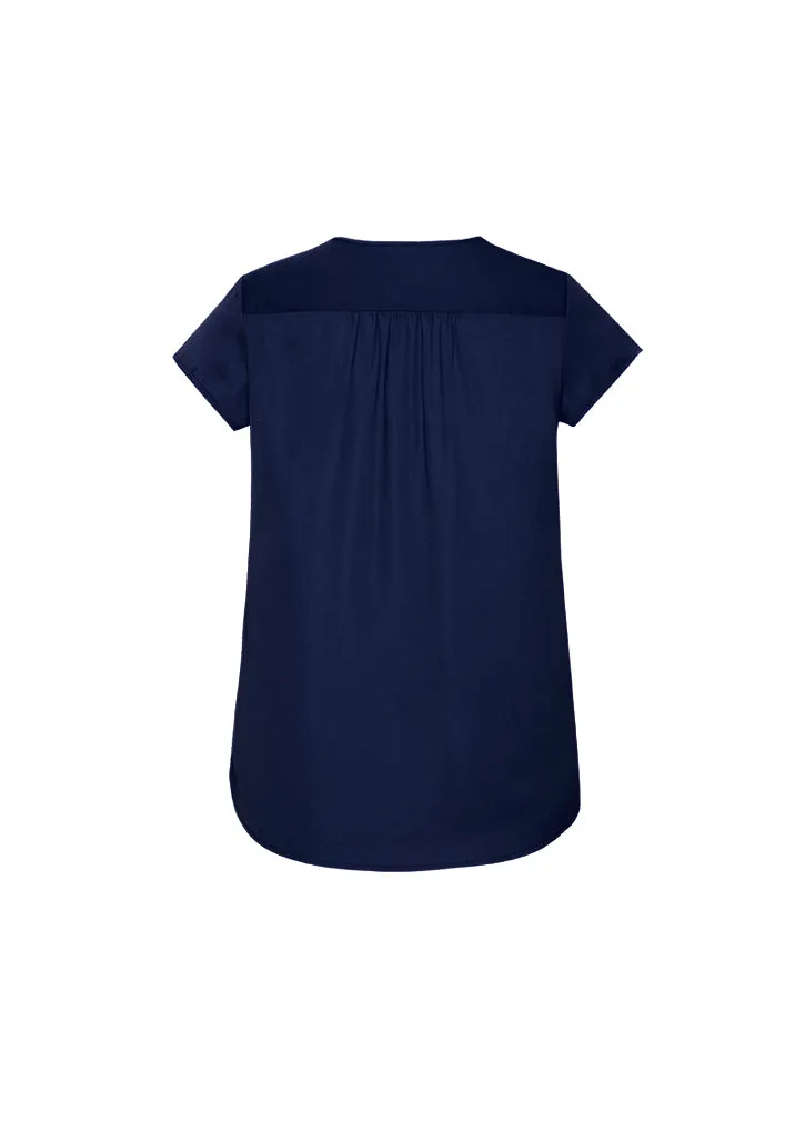 Kayla Womens V-neck Pleat Blouse (BZ-RB967LS)