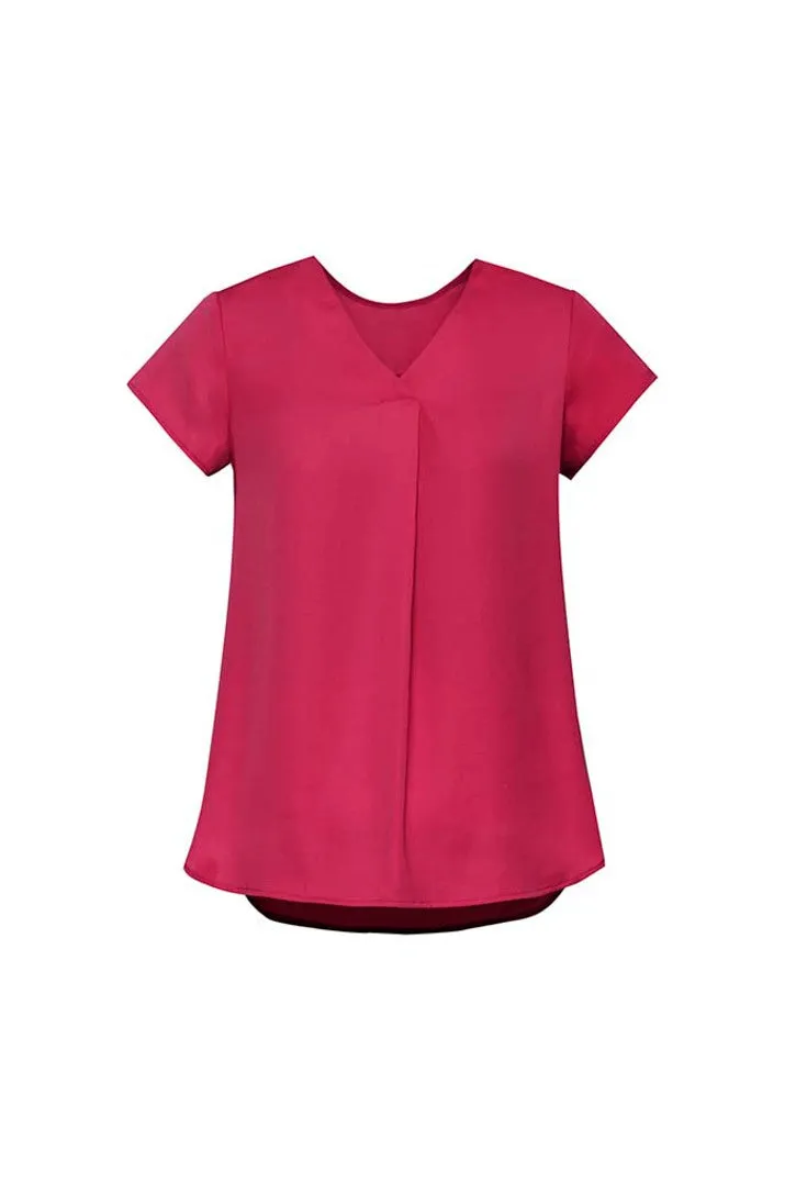 Kayla Womens V-neck Pleat Blouse (BZ-RB967LS)