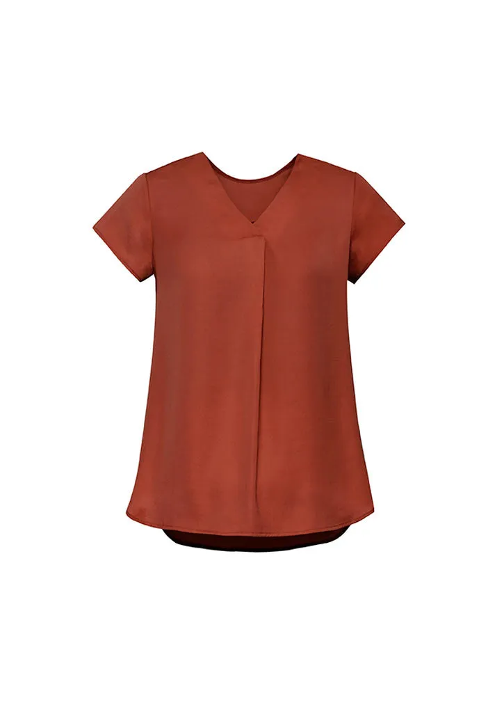 Kayla Womens V-neck Pleat Blouse (BZ-RB967LS)