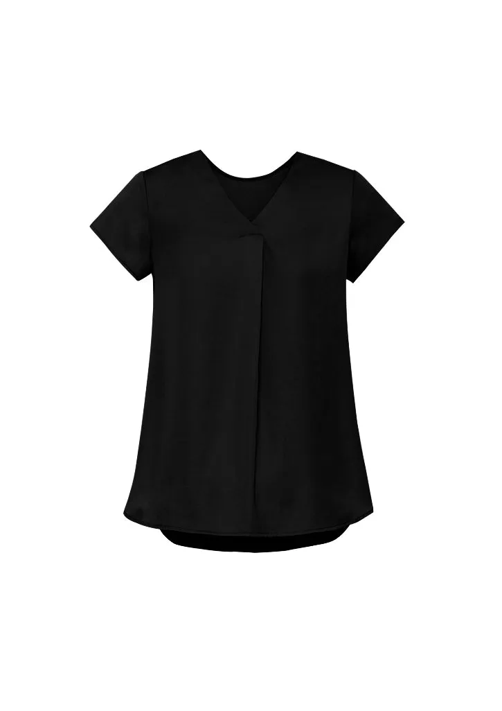 Kayla Womens V-neck Pleat Blouse (BZ-RB967LS)