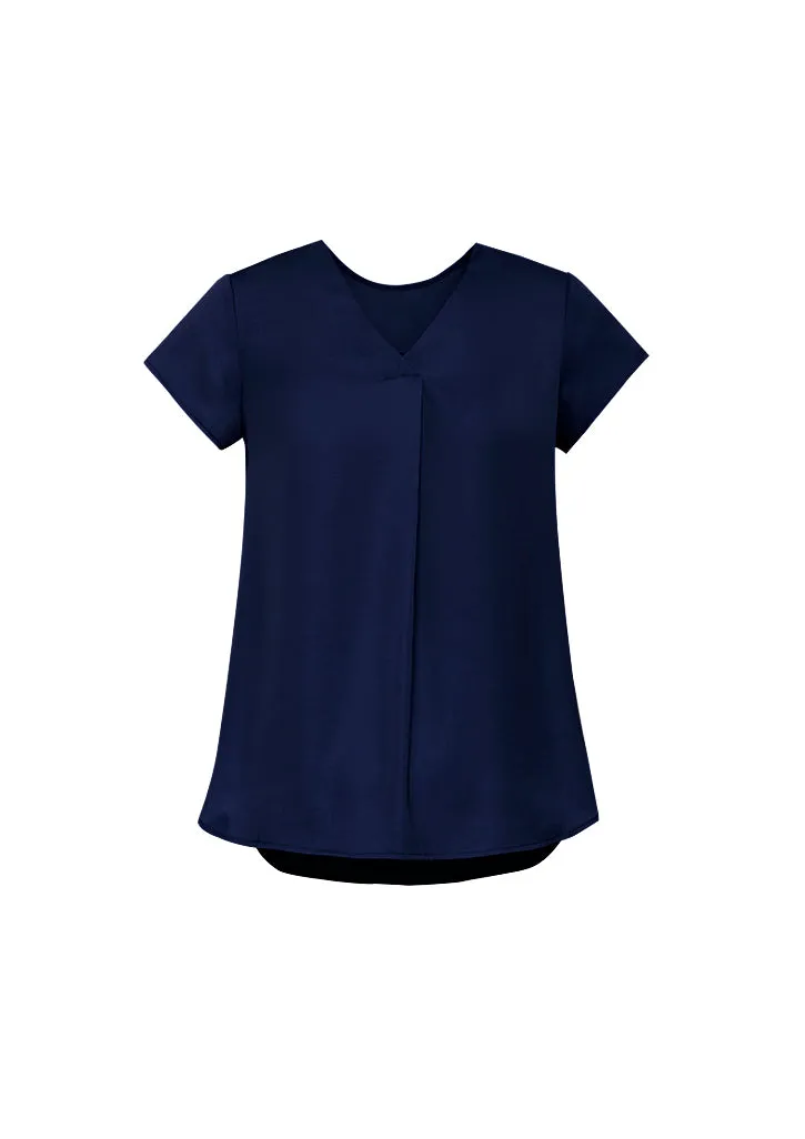 Kayla Womens V-neck Pleat Blouse (BZ-RB967LS)