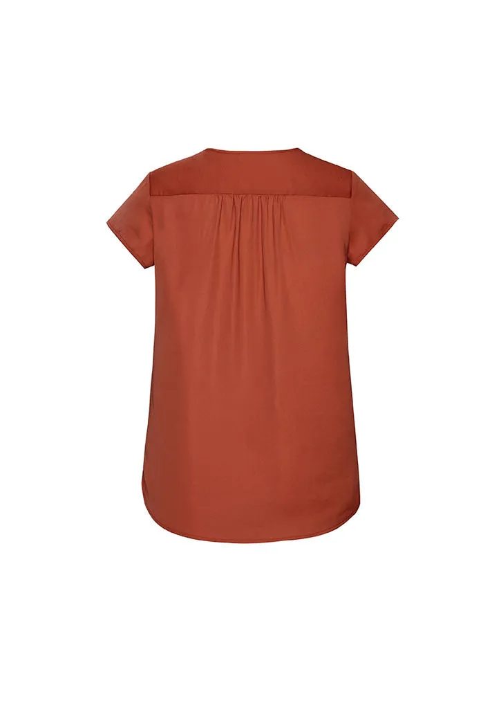 Kayla Womens V-neck Pleat Blouse (BZ-RB967LS)