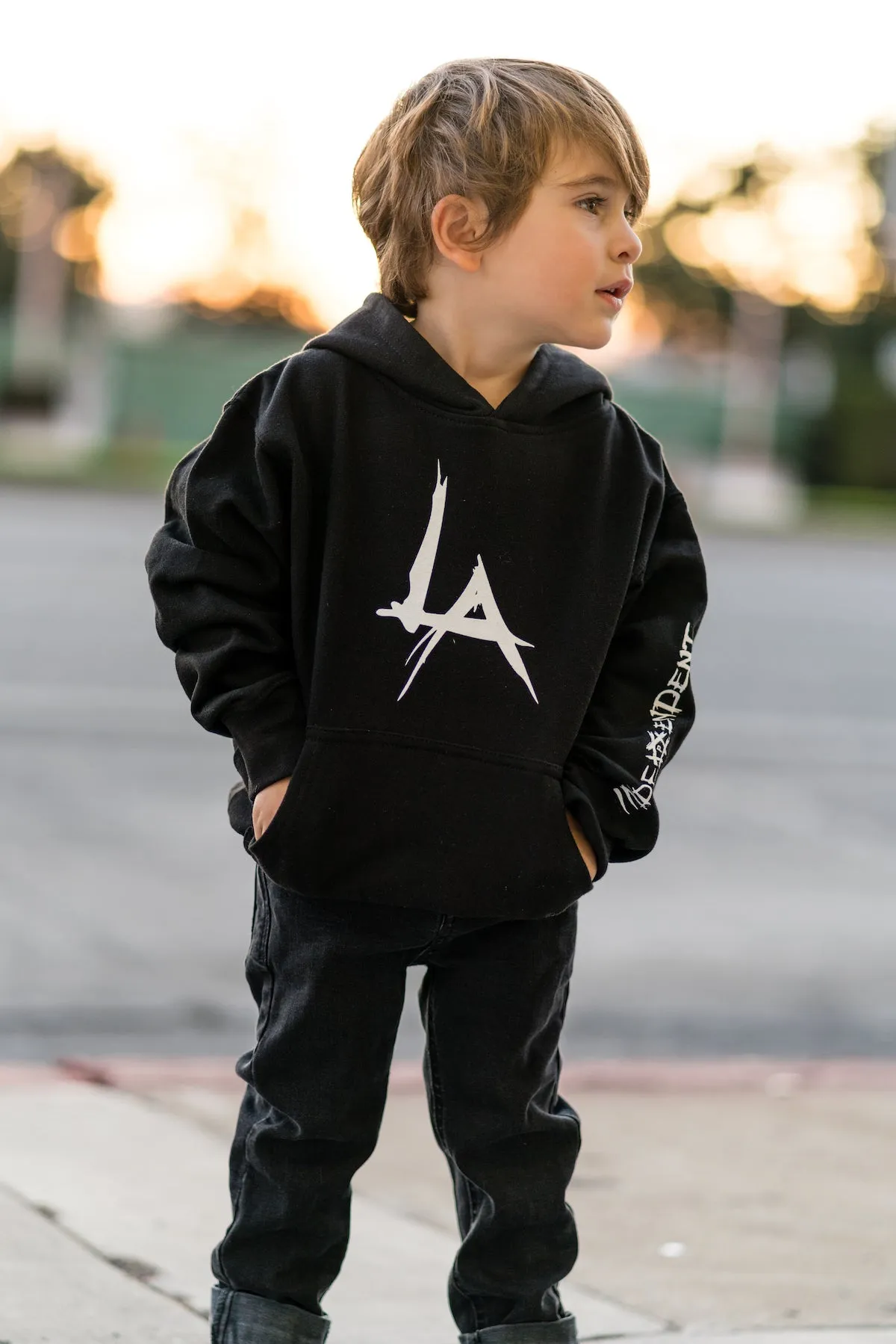 LA Kids Hoodie - (BLACK)