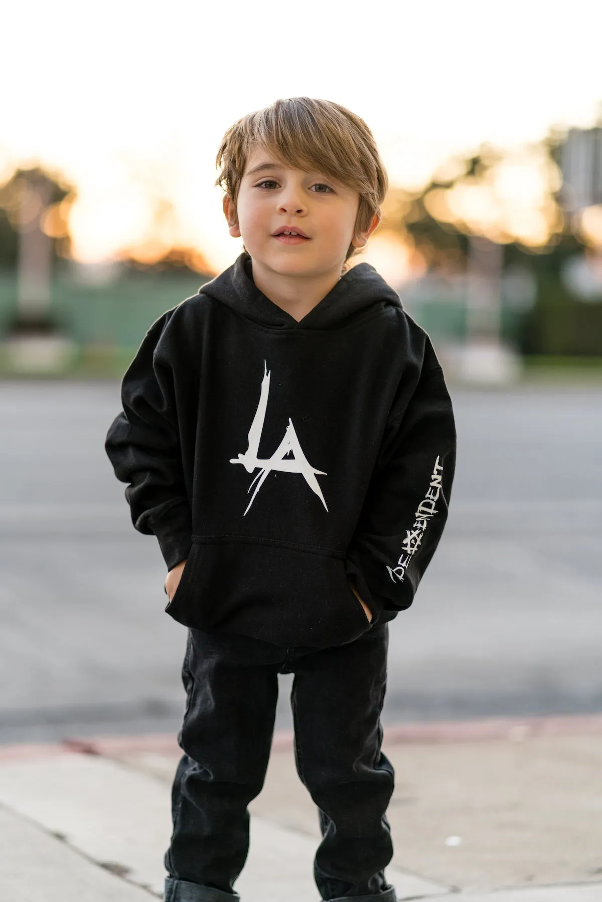 LA Kids Hoodie - (BLACK)