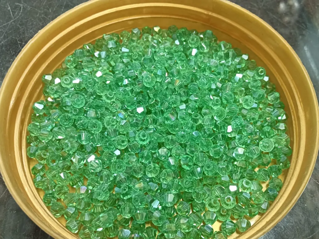 Light Green Transparent Bicone Crystal Glass Beads (Wholesale)