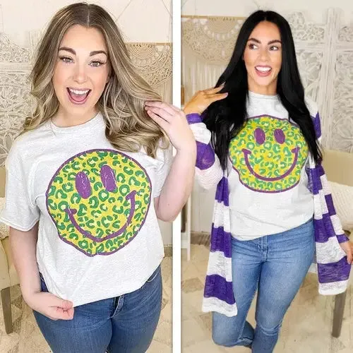 Mardi Gras Smiley Tee