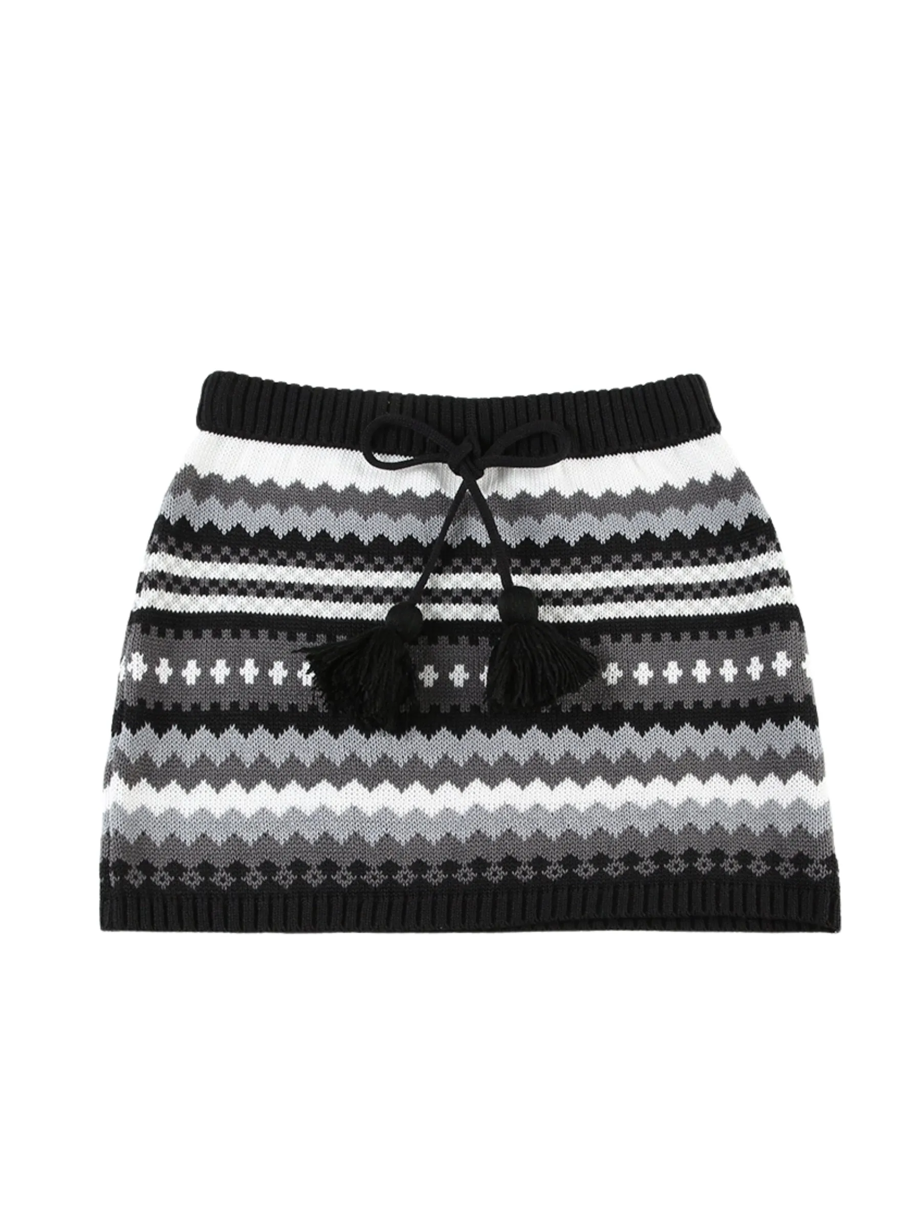 Marit Wavy Pattern Woolen Skirt