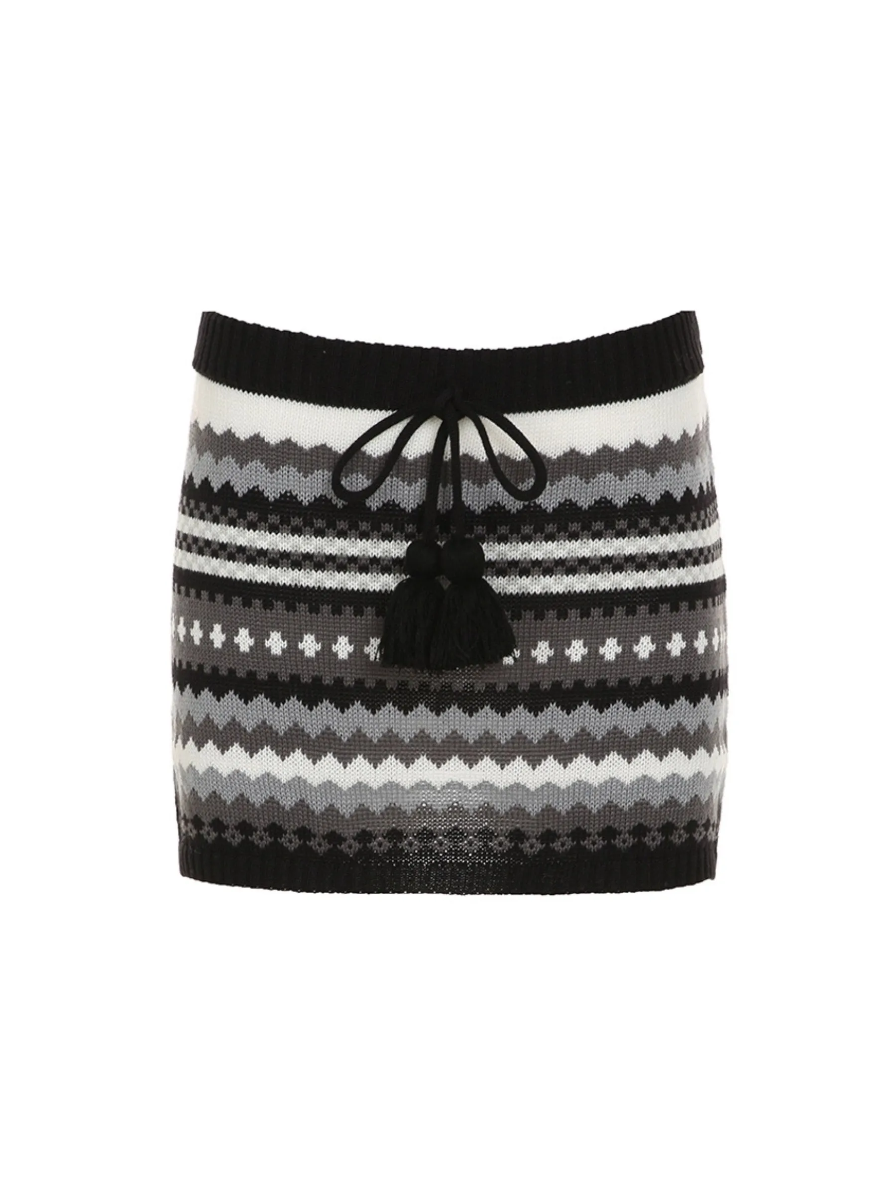 Marit Wavy Pattern Woolen Skirt