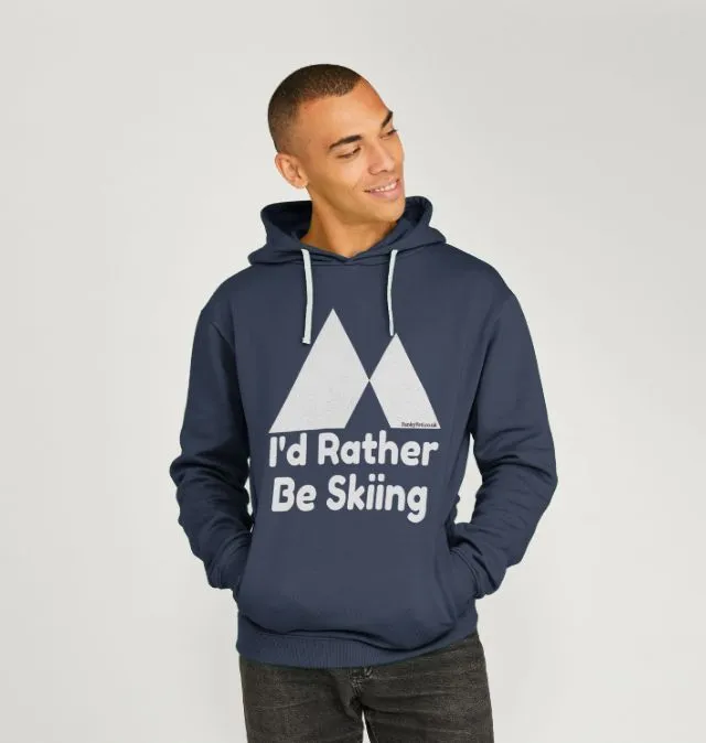 Men's I'd Rather Be Skiing Organic Pullover Hoodie